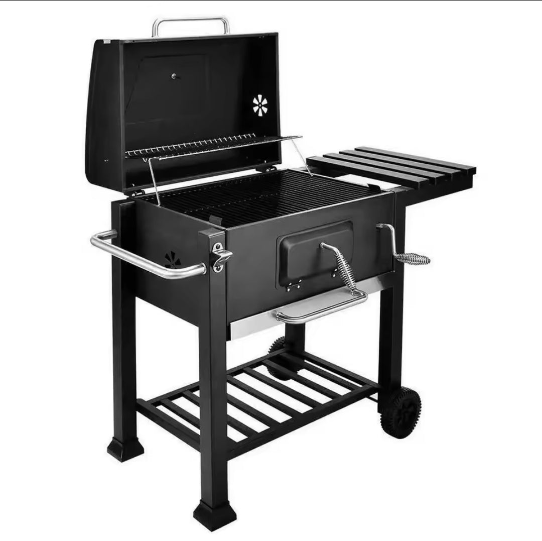 Outdoor Garden Barbecue Portable BBQ Grill Outdoor Large Charcoal Trolley Rectangular BBQ Barbecue Grill | - Elegant Households KE