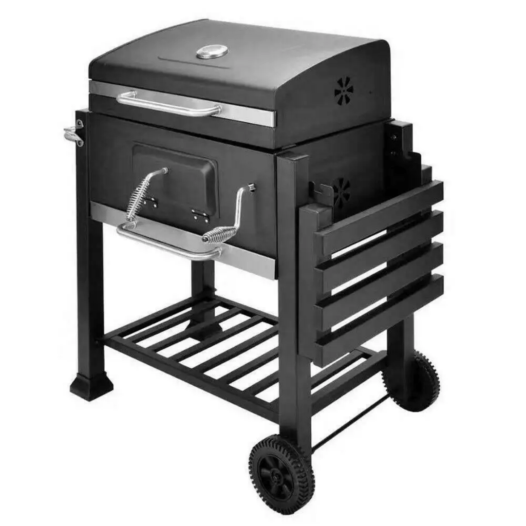 Outdoor Garden Barbecue Portable BBQ Grill Outdoor Large Charcoal Trolley Rectangular BBQ Barbecue Grill | - Elegant Households KE