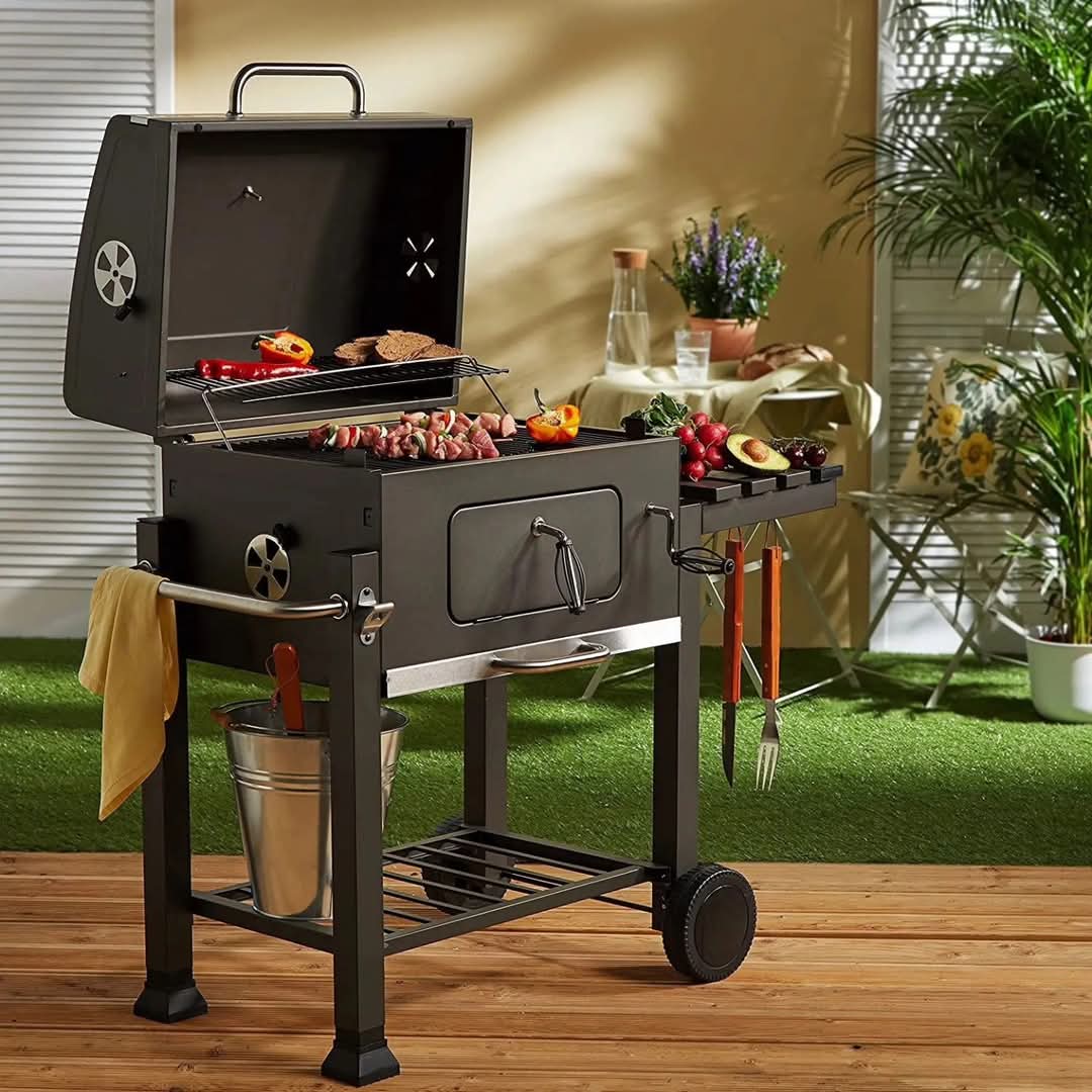 Outdoor Garden Barbecue Portable BBQ Grill Outdoor Large Charcoal Trolley Rectangular BBQ Barbecue Grill | - Elegant Households KE