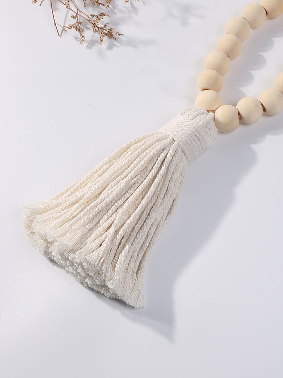 Pair of Macrame Curtain Tiebacks with Wooden Beads | - Elegant Households KE