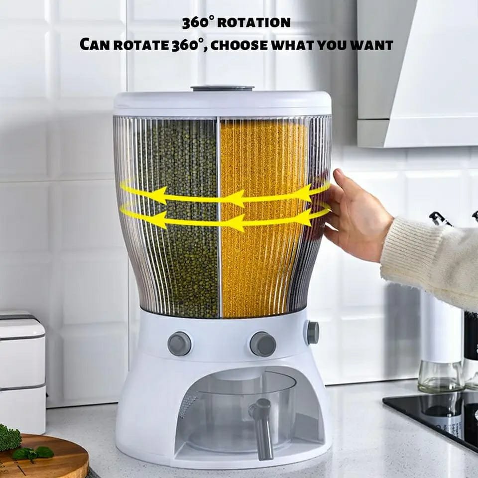 Partitioned rotation cereal dispenser | - Elegant Households KE