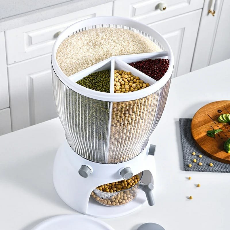 Partitioned rotation cereal dispenser | - Elegant Households KE