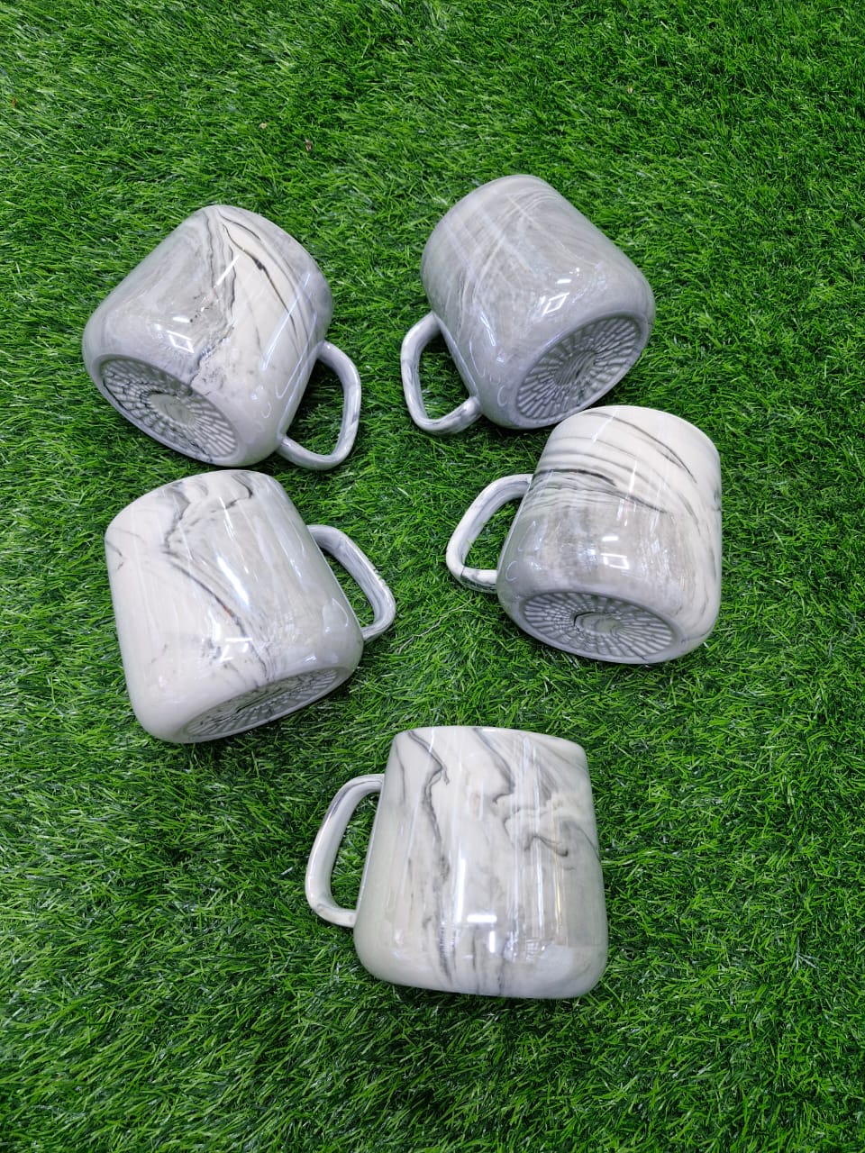 Pearl Marble Porcelain Tea/ Coffee Mugs | - Elegant Households KE