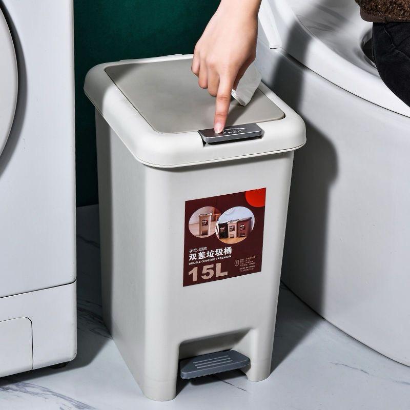 Pedal Dustbin with dual opening by foot press or hand press | - Elegant Households KE