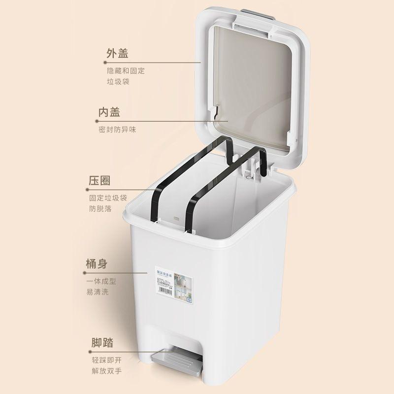 Pedal Dustbin with dual opening by foot press or hand press | - Elegant Households KE