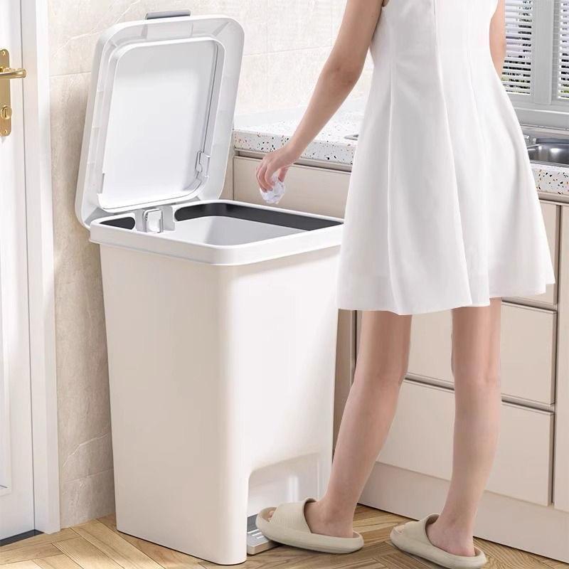 Pedal Dustbin with dual opening by foot press or hand press | - Elegant Households KE