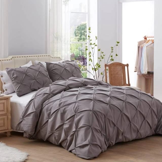 Pinch Pleat Cross Pintuck Duvet Cover set | - Elegant Households KE