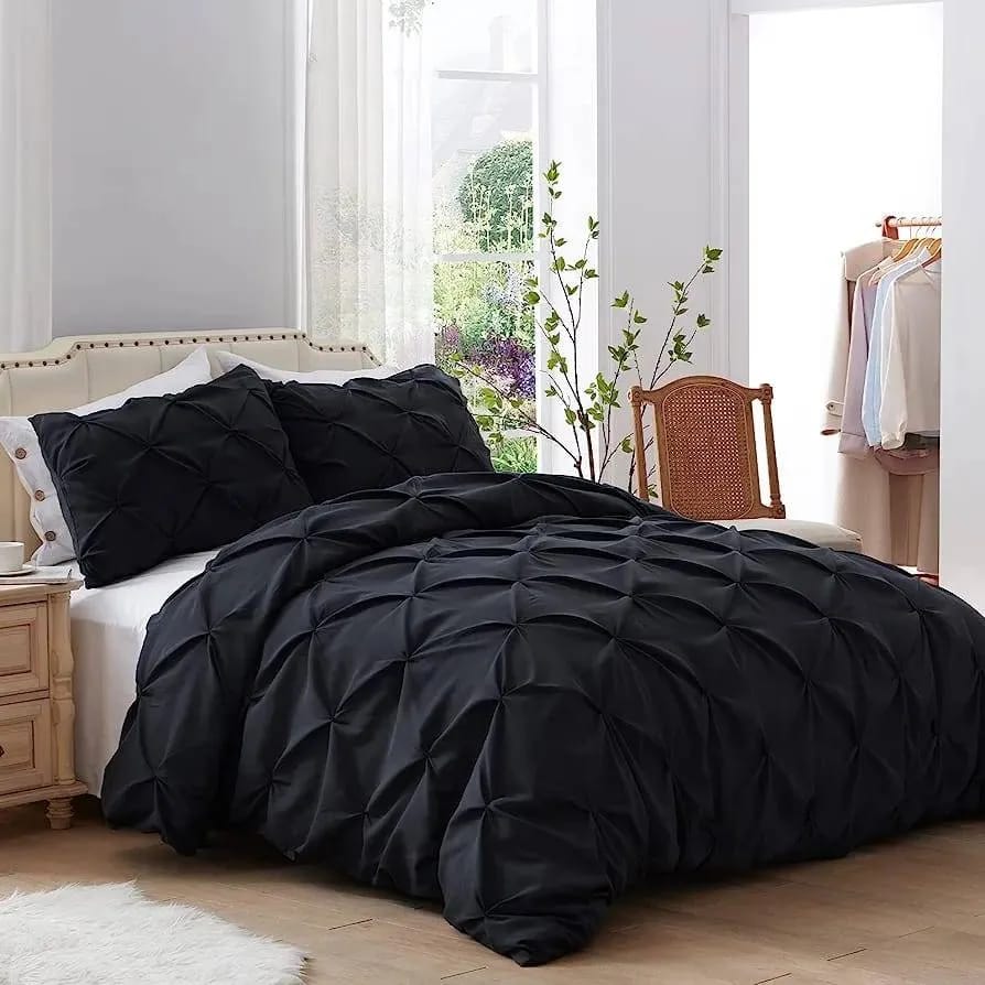 Pinch Pleat Cross Pintuck Duvet Cover set | - Elegant Households KE