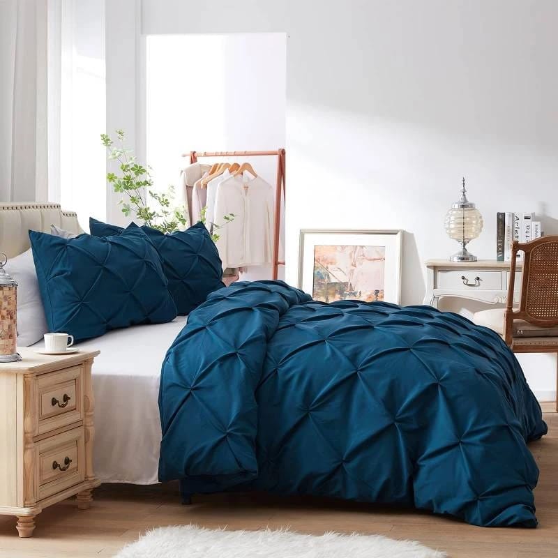 Pinch Pleat Cross Pintuck Duvet Cover set | - Elegant Households KE