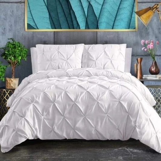 Pinch Pleat Cross Pintuck Duvet Cover Set | - Elegant Households KE