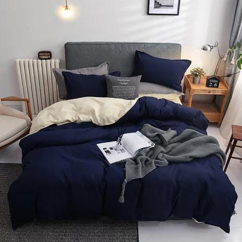 Plain Double sided color Cotton Duvet covers | - Elegant Households KE
