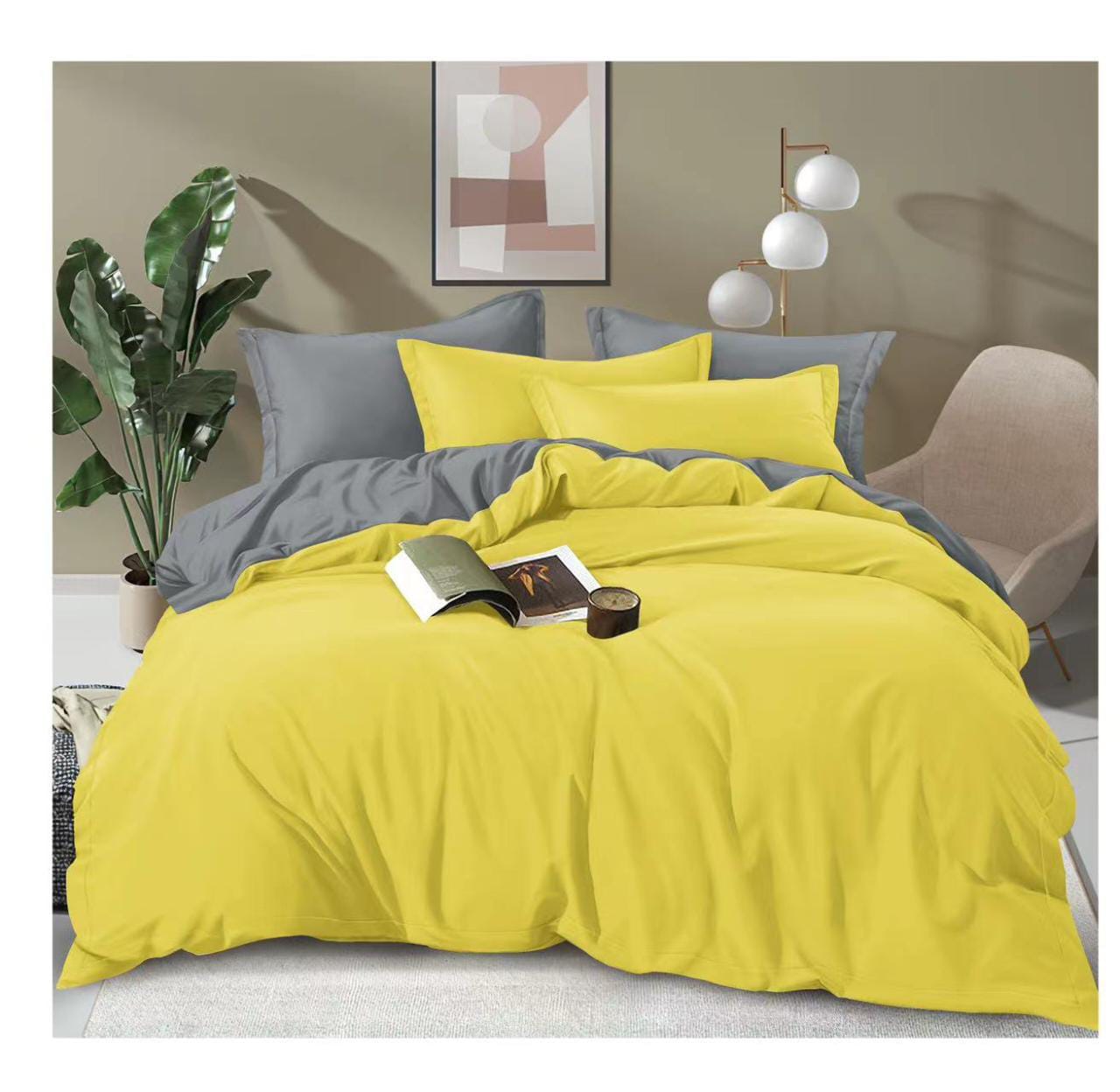 Plain Double sided color Cotton Duvet covers | - Elegant Households KE