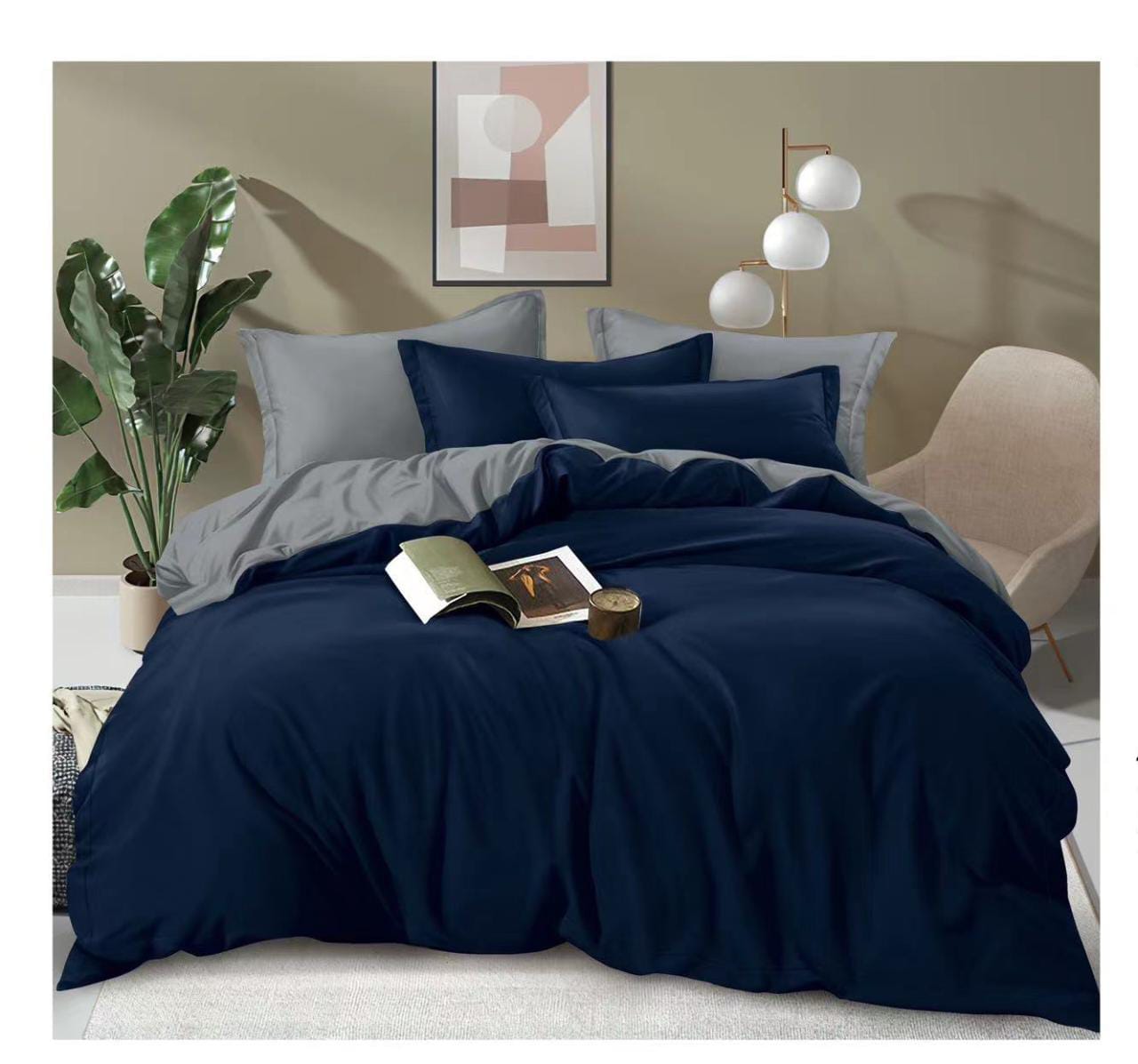 Plain Double sided color Cotton Duvet covers | - Elegant Households KE
