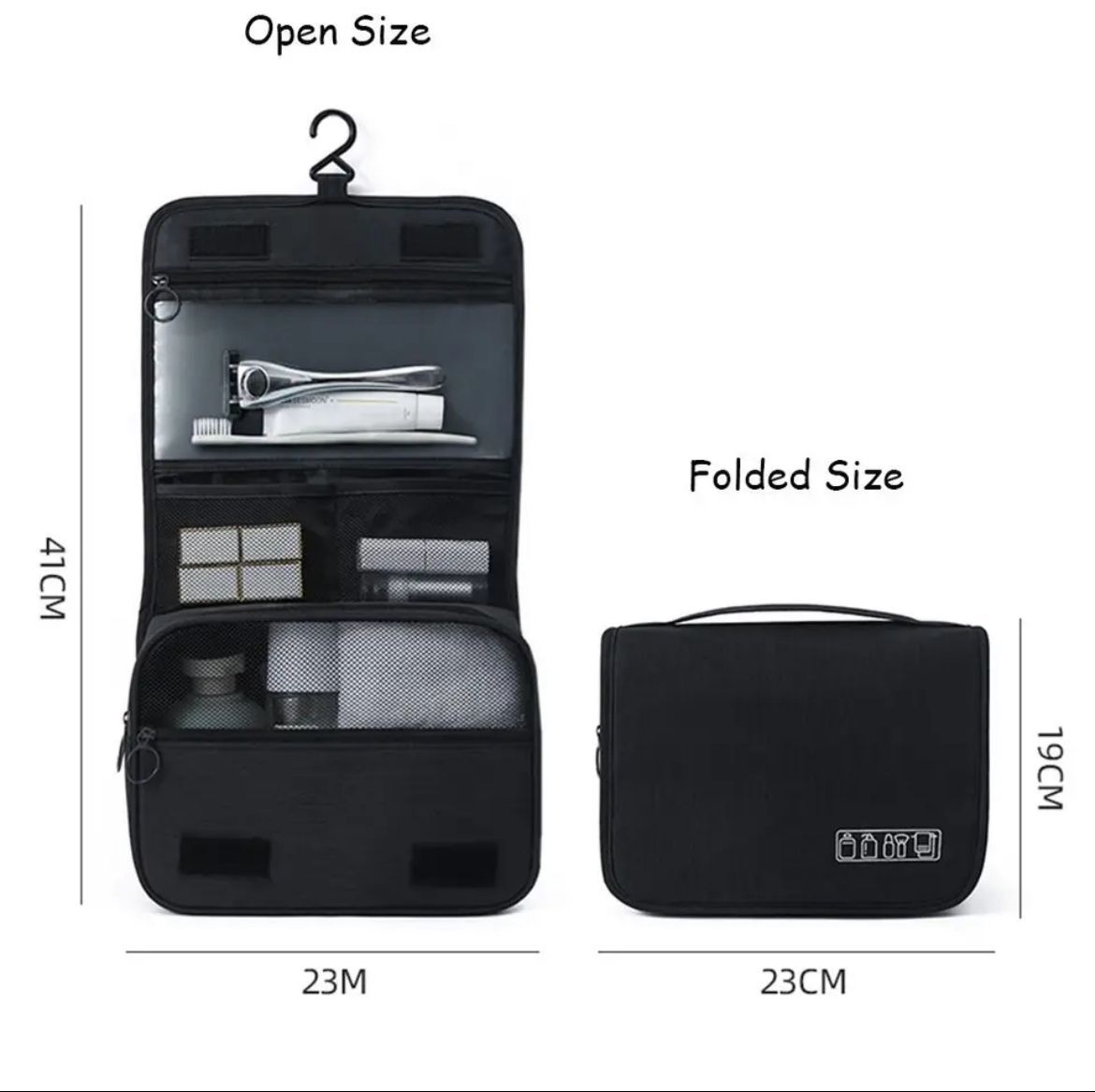Portable cosmetic makeup toiletry bags with hooks | - Elegant Households KE