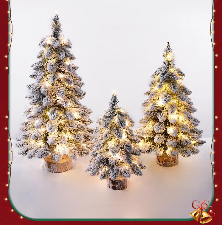 Pre - lit mini snow flocked christmas trees | - Elegant Households KE