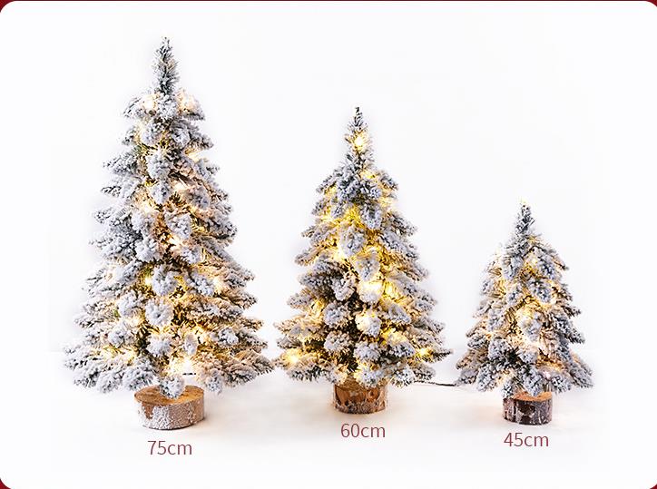 Pre - lit mini snow flocked christmas trees | - Elegant Households KE