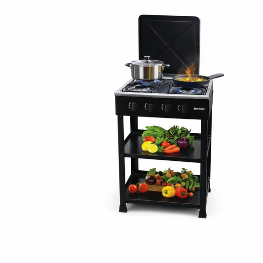 Premier 4 Burner Gas Cooker with Stand & Auto Ignition | - Elegant Households KE