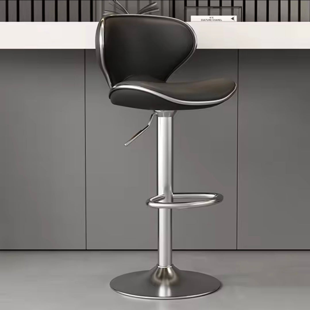 Premium Adjustable Bar Stool – Metal Frame & Leather Seat | - Elegant Households KE