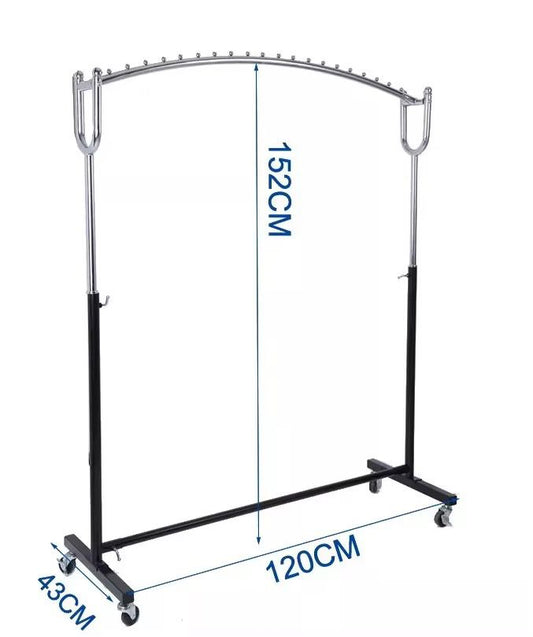 Premium Arched Clothing Rack 152×120×43 cm – Heavy - Duty Adjustable Garment Rack with 360° Wheels | - Elegant Households KE