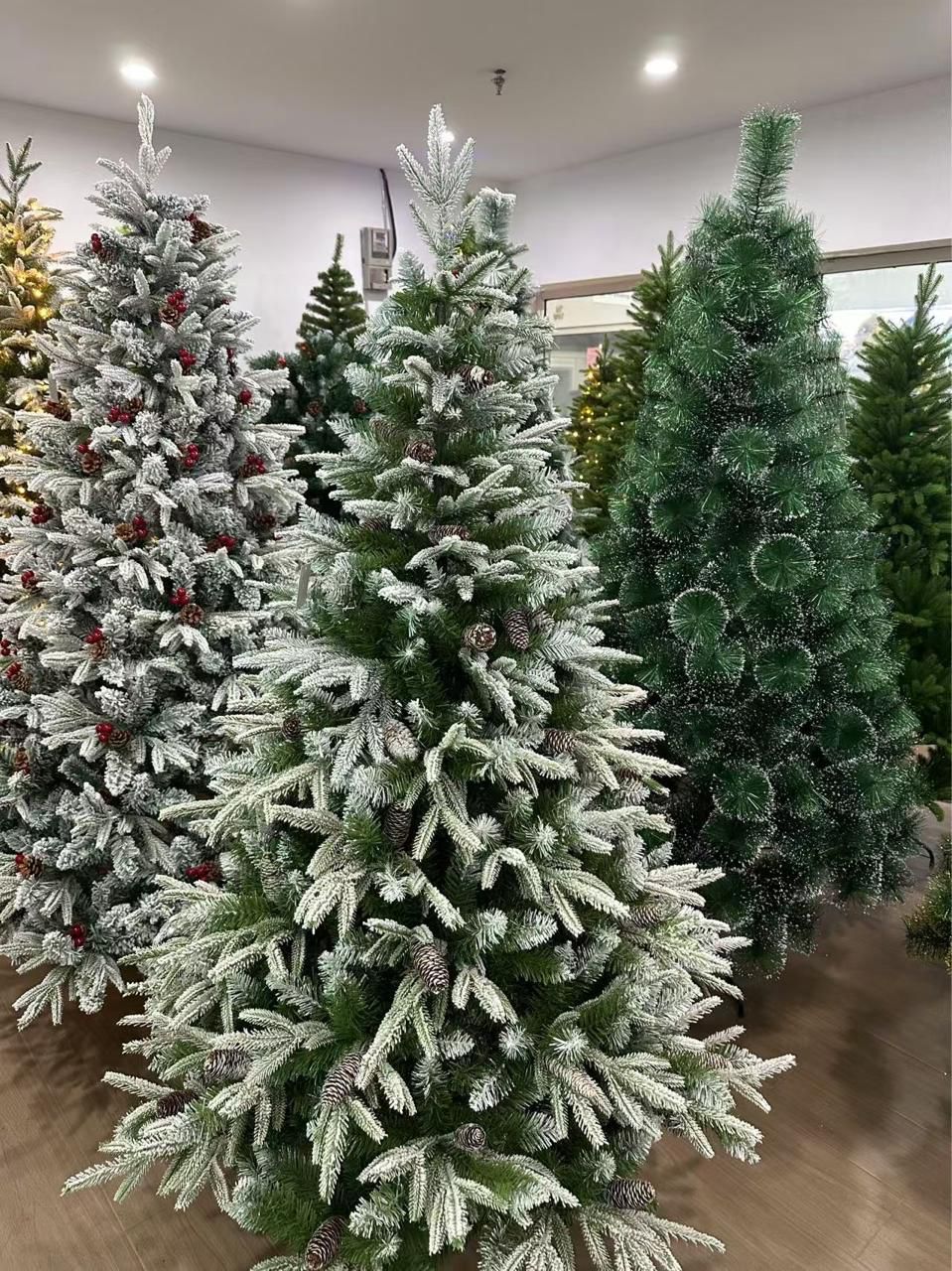 PREMIUM PINE SNOW FLOCKED TREE WITH CONE | - Elegant Households KE