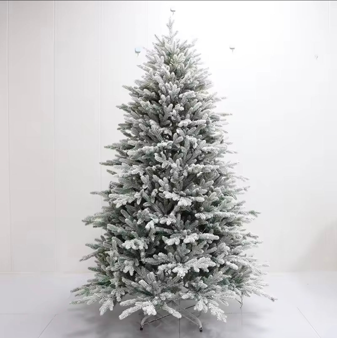 Premium Snow - Flocked Spruce Christmas Tree – Dense, Hinged & Ultra - Realistic (6ft / 7ft / 8ft) | - Elegant Households KE