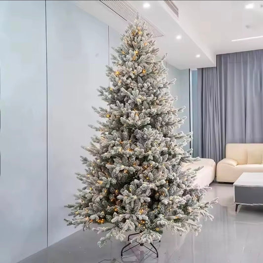 Premium Snow - Flocked Spruce Christmas Tree – Dense, Hinged & Ultra - Realistic (6ft / 7ft / 8ft) | - Elegant Households KE