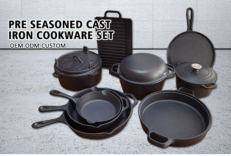 Preseasoned cast - iron set | - Elegant Households KE