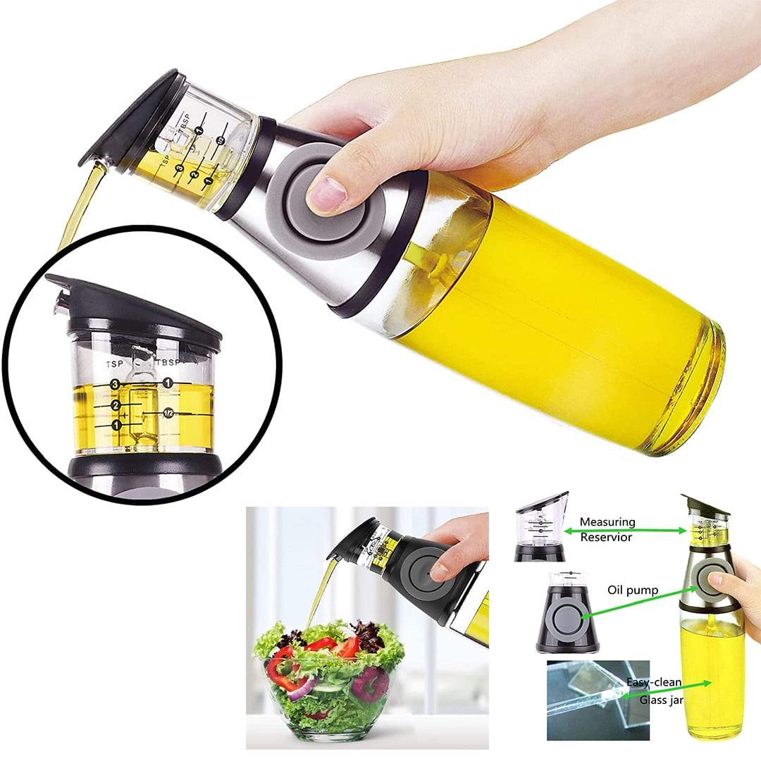 Press And Measure Oil And Vinegar Dispenser | - Elegant Households KE