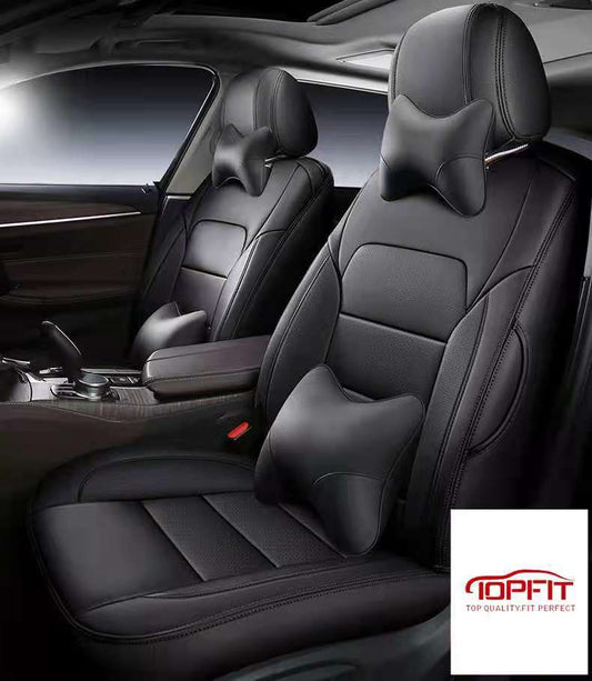 Pu Leather Waterproof Car Seat Covers With Lumber Support Pillows 5 Seater  | - Elegant Households KE