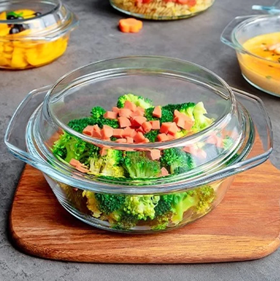 Pyrex Casserole Set 1.4L 2.1L 3L Heat - Resistant Glass | - Elegant Households KE