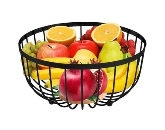 Quality Heavy Fruit Basket with Bamboo – Stylish Kitchen Organizer