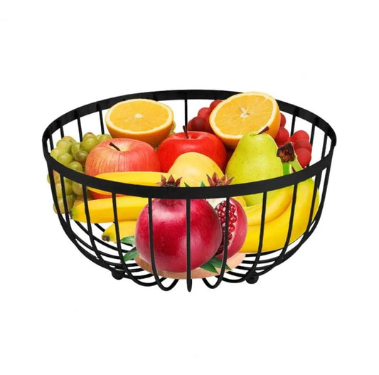 Quality Heavy Fruit Basket with Bamboo – Stylish Kitchen Organizer