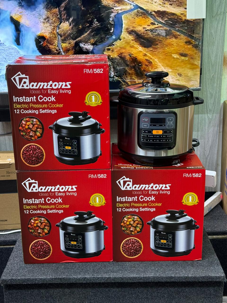 Ramtons 6L Instant Cook Electric Pressure with 12 Cooking Settings | - Elegant Households KE