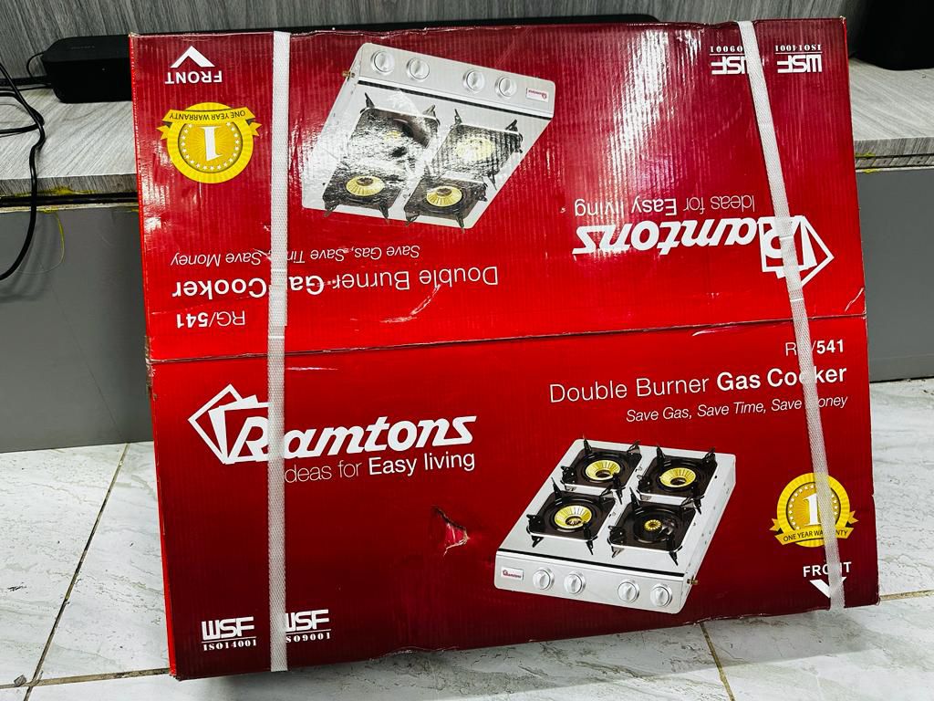 RAMTONS GAS COOKER 4 BURNER STAINLESS STEEL | - Elegant Households KE