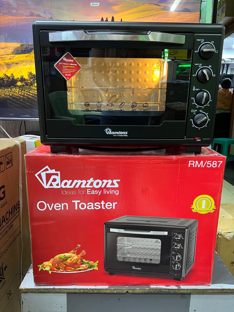 RAMTONS OVEN TOASTER FULL SIZE BLACK 55 Litres - RM/587 | - Elegant Households KE