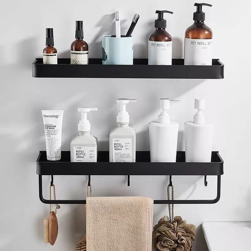 Rectangular Bathroom Rack With Towel Bar | - Elegant Households KE
