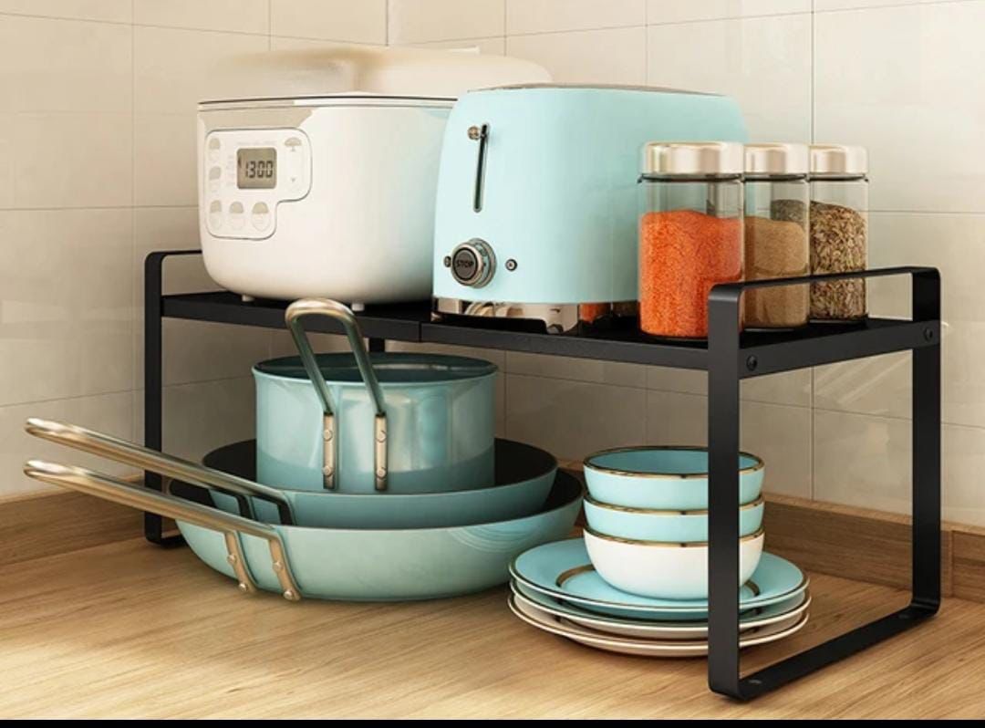 Retractable cabinet storage/spice under shelf rack/organizer | - Elegant Households KE