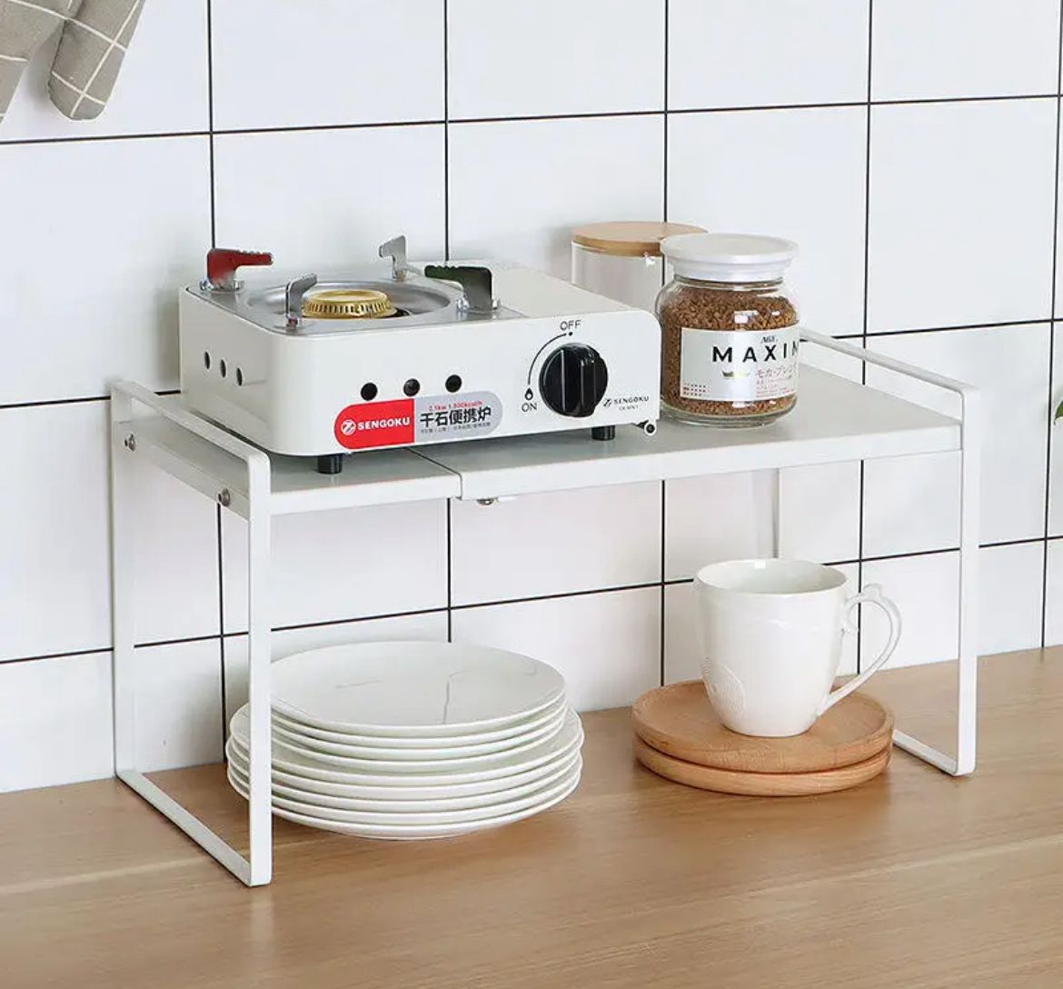 Retractable cabinet storage/spice under shelf rack/organizer | - Elegant Households KE