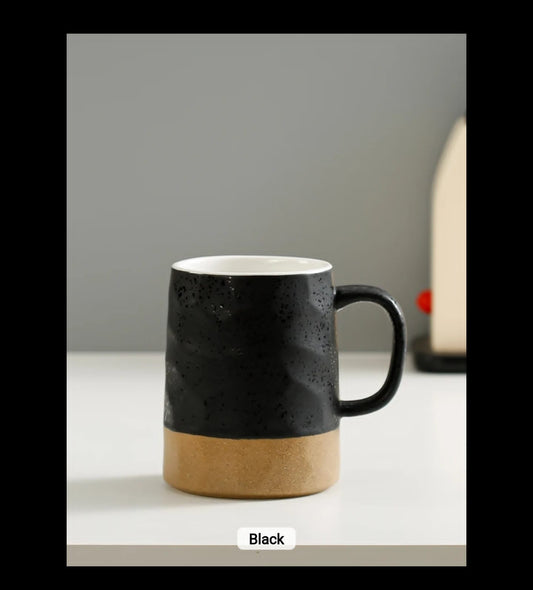 Double Glaze Retro Nordic Striped Matte Ceramic Coffee Mug