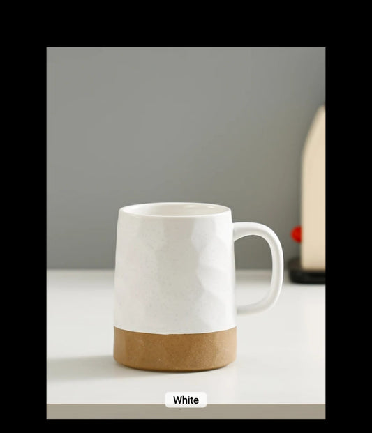 Double Glaze Retro Nordic Striped Matte Ceramic Coffee Mug