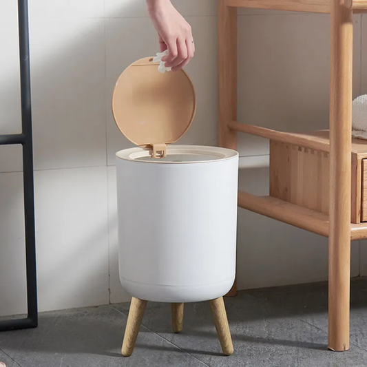 Nordic Style dustbin with Wood Grain Cover