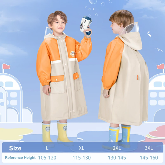 High quality children's raincoat with wide brim hat