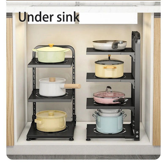 Kitchen adjustable storage rack