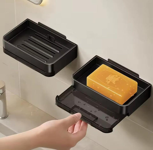 Cute Soap Holder with Hooks & Draining Tray