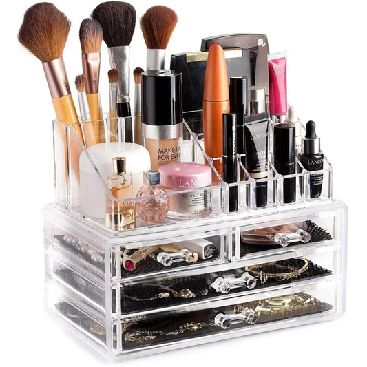 Acrylic Transparent Makeup Drawer – Cosmetic, Jewelry & Brush Organizer