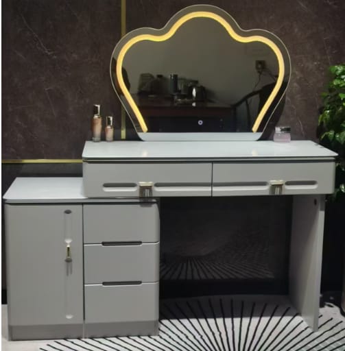 Retractable Dressing Table with LED Light