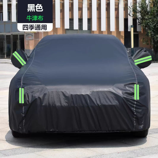 High Quality Universal Grey Car Cover with fleece on the inside part & Has Reflector on the sides