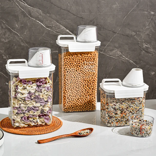 3pcs Storage containers with measuring cup