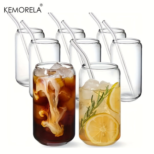 500ml Glass Cup With Lid and Straw