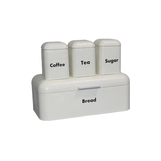 Alloy Bread Bin with Three Canister Set